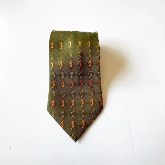 Tommy Bahama Off Island Jungle Green Golf Tie Golfer Master’s Tiger Woods Putter - Picture 7 of 7